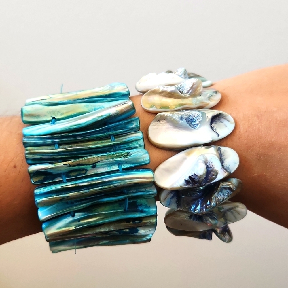 2 Abalone Shell Bracelets
